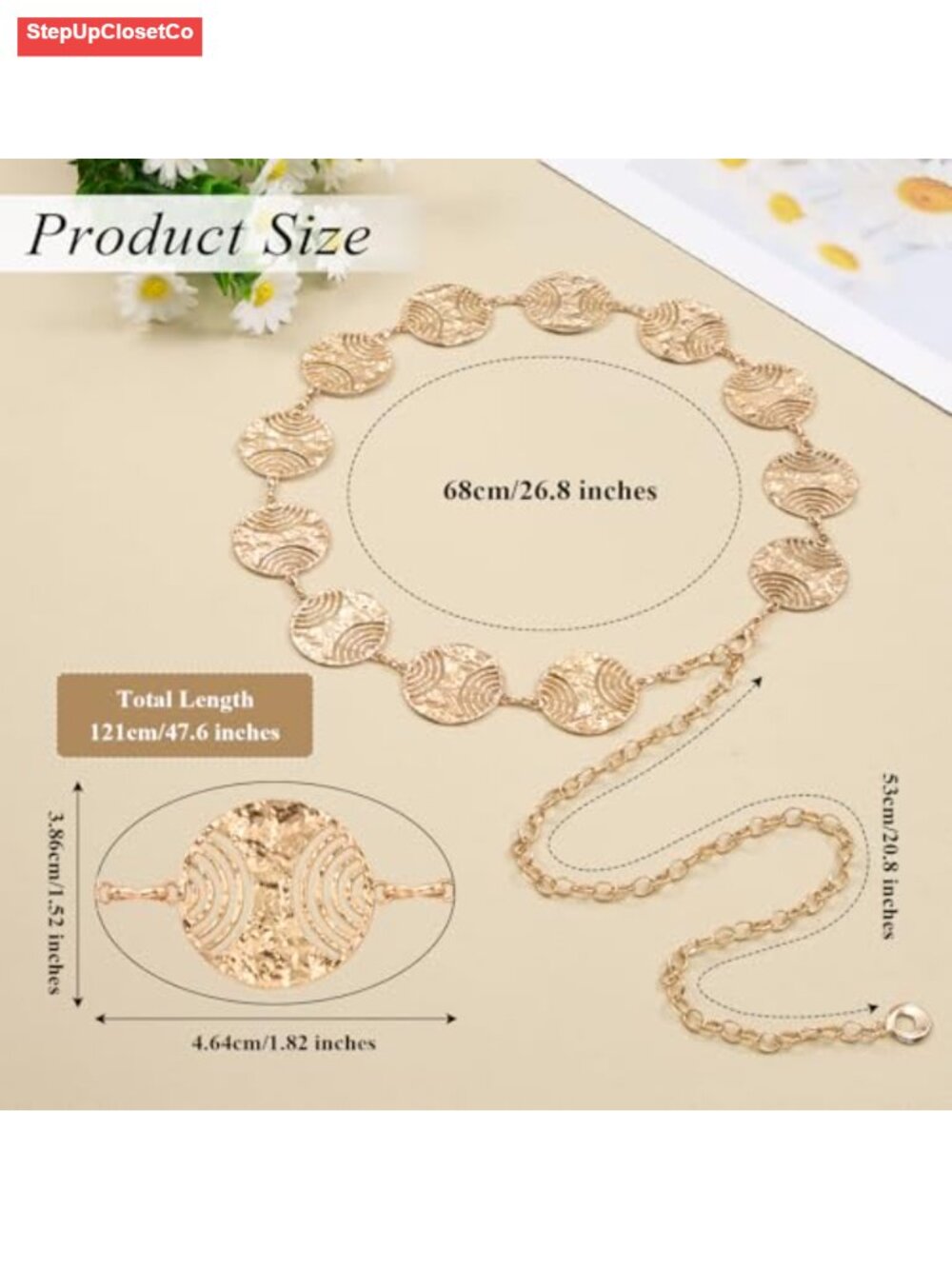 Gold Waist Chain Belt Women Boho Western Hip Body Jewelry Dress Accessory - Picture 2 of 6